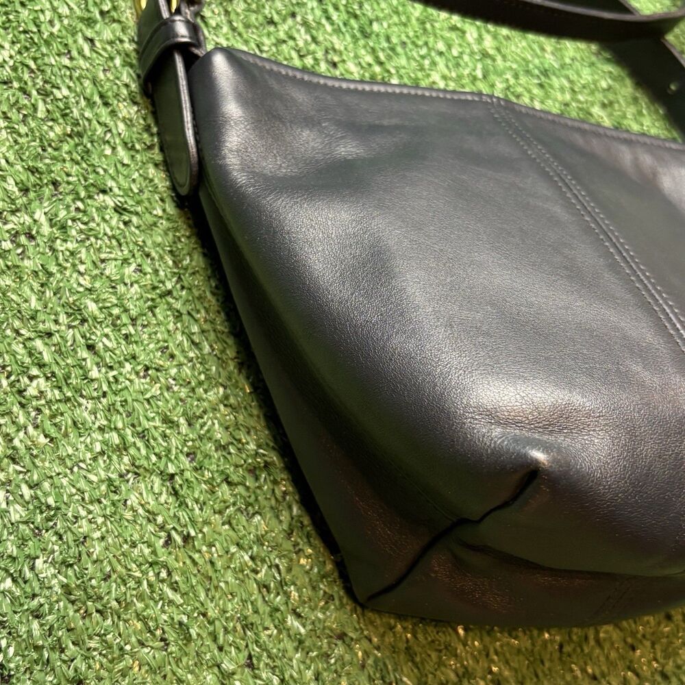 COACH Vintage Zip MacDougal Mini Bucket Sm Black/Navy Leather Crossbody Bag USA - Picture 11 of 11